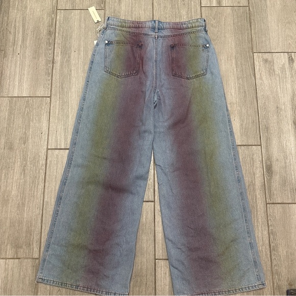 Pilcro Skater Mid-Rise Wide Leg Jeans Oil Slick 31 - Picture 3 of 3